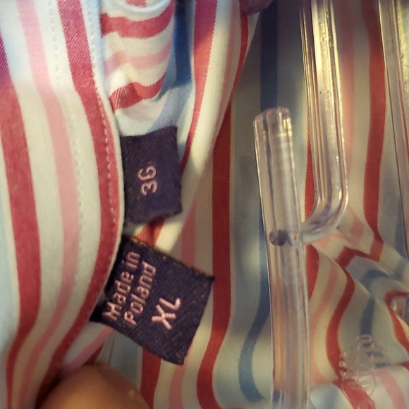 Seaward & Stearn London, L, 36, pastel stripe LS spread collar dress shirt - Picture 8 of 11